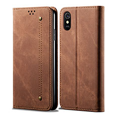 Cloth Case Stands Flip Cover B01S for Xiaomi Redmi 9i Brown