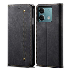 Cloth Case Stands Flip Cover B01S for Xiaomi Redmi Note 13 5G Black