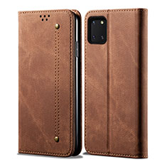 Cloth Case Stands Flip Cover B02S for Samsung Galaxy A81 Brown