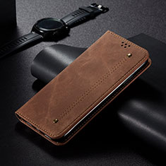 Cloth Case Stands Flip Cover B02S for Xiaomi Mi Note 10 Lite Brown
