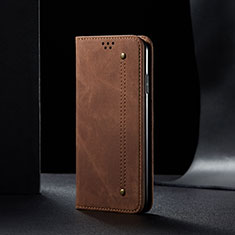 Cloth Case Stands Flip Cover B02S for Xiaomi Redmi 10A 4G Brown