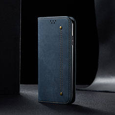 Cloth Case Stands Flip Cover B02S for Xiaomi Redmi 10X Pro 5G Blue