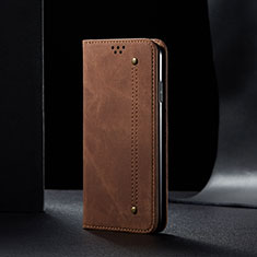 Cloth Case Stands Flip Cover B02S for Xiaomi Redmi 10X Pro 5G Brown