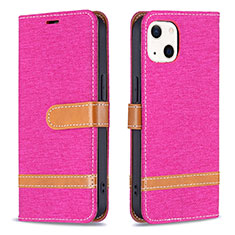 Cloth Case Stands Flip Cover for Apple iPhone 13 Hot Pink