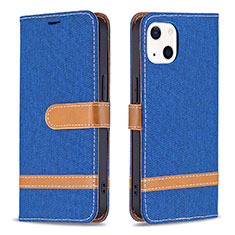 Cloth Case Stands Flip Cover for Apple iPhone 13 Mini Blue