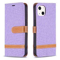 Cloth Case Stands Flip Cover for Apple iPhone 13 Mini Purple