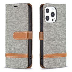 Cloth Case Stands Flip Cover for Apple iPhone 13 Pro Gray