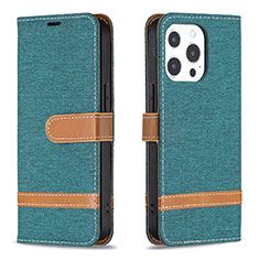 Cloth Case Stands Flip Cover for Apple iPhone 13 Pro Green