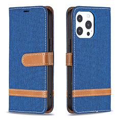 Cloth Case Stands Flip Cover for Apple iPhone 13 Pro Max Blue