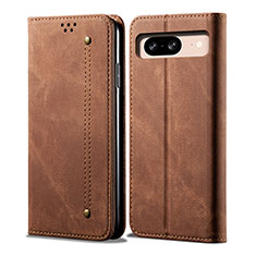 Cloth Case Stands Flip Cover for Google Pixel 8 5G Brown