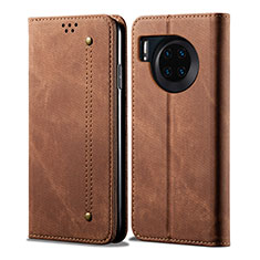 Cloth Case Stands Flip Cover for Huawei Honor 50 Lite Brown