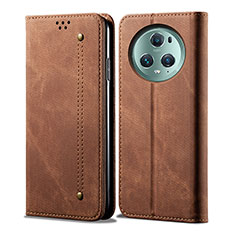Cloth Case Stands Flip Cover for Huawei Honor Magic5 Pro 5G Brown
