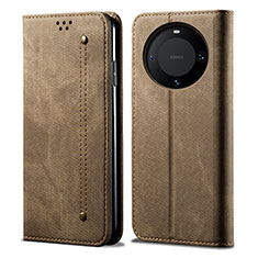 Cloth Case Stands Flip Cover for Huawei Mate 60 Pro Khaki