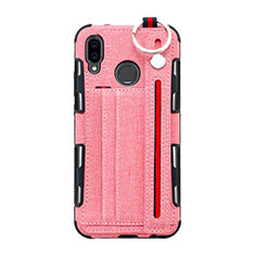 Cloth Case Stands Flip Cover for Huawei P20 Lite Pink