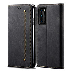 Cloth Case Stands Flip Cover for Huawei P40 Black