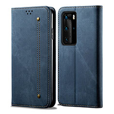 Cloth Case Stands Flip Cover for Huawei P40 Pro Blue
