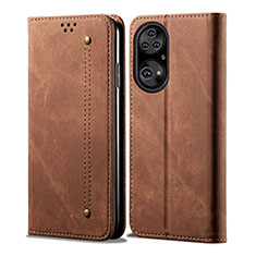 Cloth Case Stands Flip Cover for Huawei P50 Brown