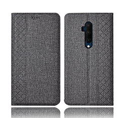 Cloth Case Stands Flip Cover for OnePlus 7T Pro 5G Gray