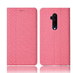 Cloth Case Stands Flip Cover for OnePlus 7T Pro 5G Pink