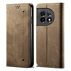 Cloth Case Stands Flip Cover for OnePlus Ace 2 5G Khaki