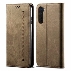 Cloth Case Stands Flip Cover for OnePlus Nord Khaki