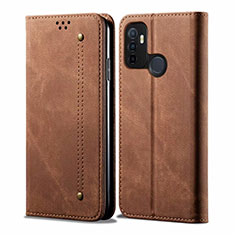 Cloth Case Stands Flip Cover for Oppo A11s Brown