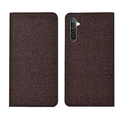 Cloth Case Stands Flip Cover for Oppo K5 Brown