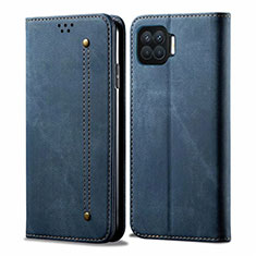 Cloth Case Stands Flip Cover for Oppo Reno4 Lite Blue