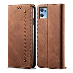 Cloth Case Stands Flip Cover for Oppo Reno7 5G Brown