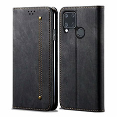 Cloth Case Stands Flip Cover for Realme C15 Black