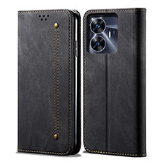 Cloth Case Stands Flip Cover for Realme C55 Black