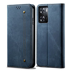 Cloth Case Stands Flip Cover for Realme V23 5G Blue