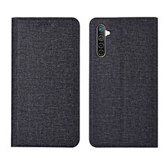 Cloth Case Stands Flip Cover for Realme X2 Black