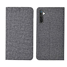 Cloth Case Stands Flip Cover for Realme XT Gray