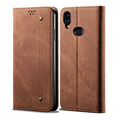 Cloth Case Stands Flip Cover for Samsung Galaxy A10s Brown