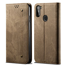 Cloth Case Stands Flip Cover for Samsung Galaxy A11 Khaki