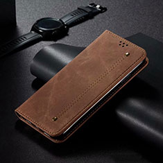 Cloth Case Stands Flip Cover for Samsung Galaxy A31 Brown