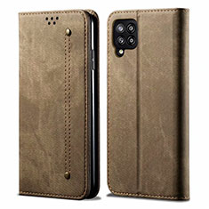 Cloth Case Stands Flip Cover for Samsung Galaxy A42 5G Khaki