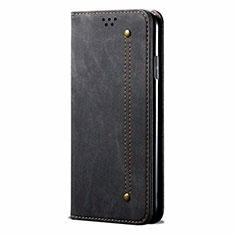 Cloth Case Stands Flip Cover for Samsung Galaxy M21s Black