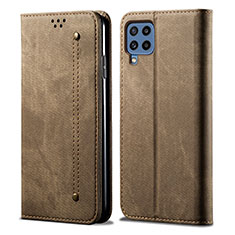 Cloth Case Stands Flip Cover for Samsung Galaxy M42 5G Khaki