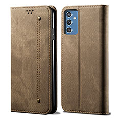 Cloth Case Stands Flip Cover for Samsung Galaxy M52 5G Khaki