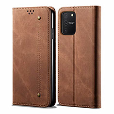 Cloth Case Stands Flip Cover for Samsung Galaxy M80S Brown