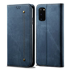 Cloth Case Stands Flip Cover for Samsung Galaxy S20 5G Blue