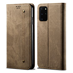 Cloth Case Stands Flip Cover for Samsung Galaxy S20 Plus Brown