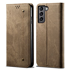 Cloth Case Stands Flip Cover for Samsung Galaxy S23 Plus 5G Khaki