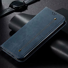 Cloth Case Stands Flip Cover for Vivo X50 Lite Blue