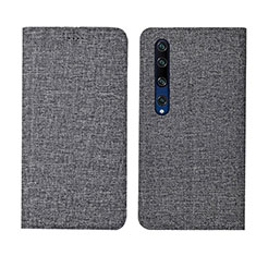 Cloth Case Stands Flip Cover for Xiaomi Mi 10 Gray