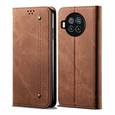 Cloth Case Stands Flip Cover for Xiaomi Mi 10i 5G Brown