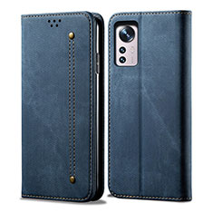 Cloth Case Stands Flip Cover for Xiaomi Mi 12 Lite 5G Blue