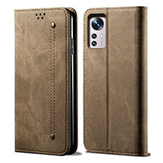 Cloth Case Stands Flip Cover for Xiaomi Mi 12 Pro 5G Khaki